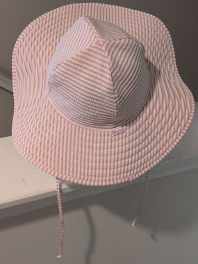 Ruffle butts sun hat pink White striped Girls UV Protection